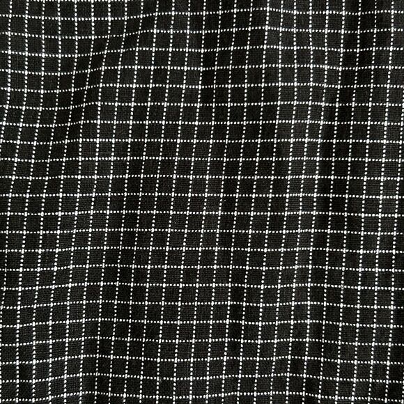 Carol Andersson Dress Womens Medium 100% Linen Maxi Check Modest Black White USA - Picture 7 of 8